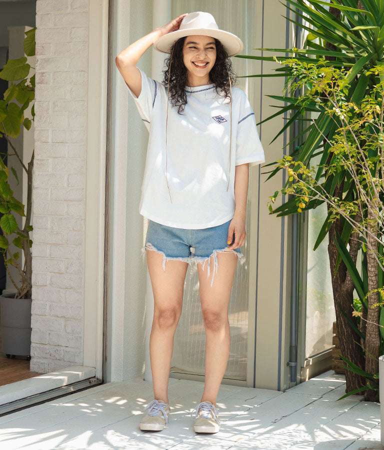 オルテガ デニム ワッペン オーバーサイズ 半袖 Tシャツ 853-5930