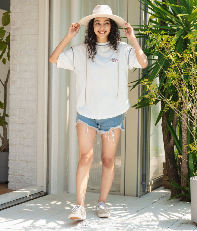 オルテガ デニム ワッペン オーバーサイズ 半袖 Tシャツ 853-5930