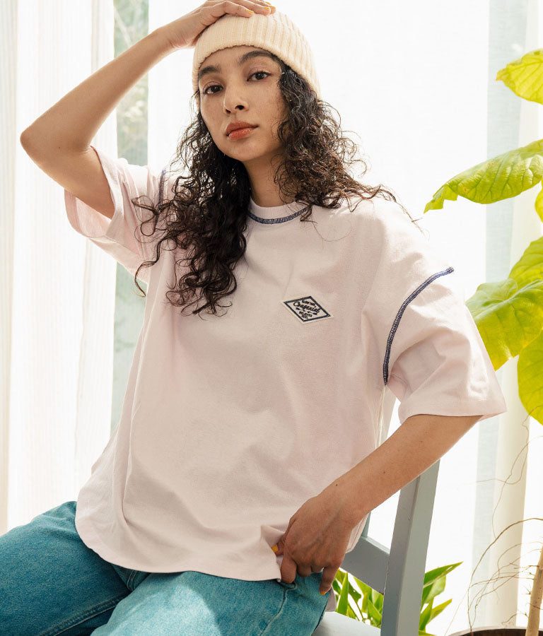 オルテガ デニム ワッペン オーバーサイズ 半袖 Tシャツ 853-5930