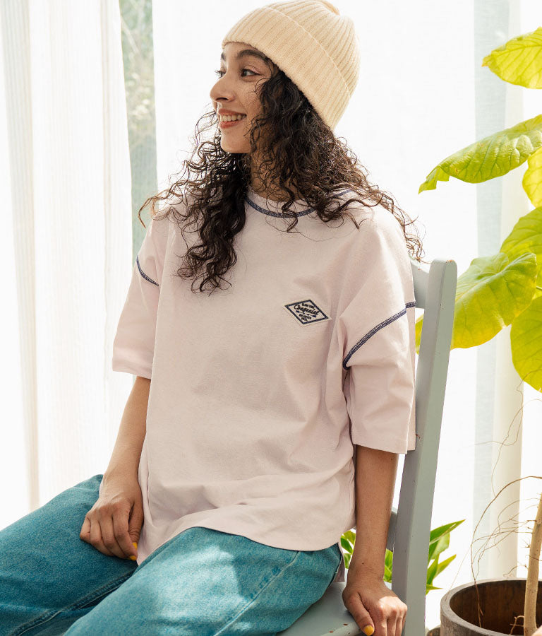 オルテガ デニム ワッペン オーバーサイズ 半袖 Tシャツ 853-5930