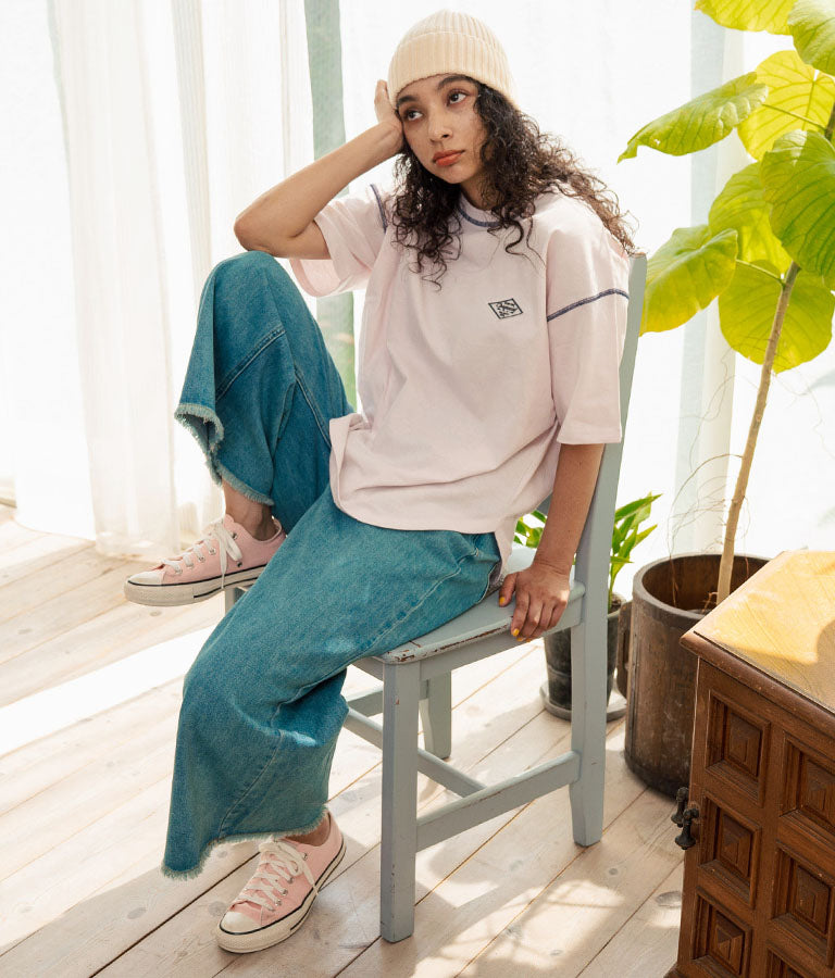 オルテガ デニム ワッペン オーバーサイズ 半袖 Tシャツ 853-5930