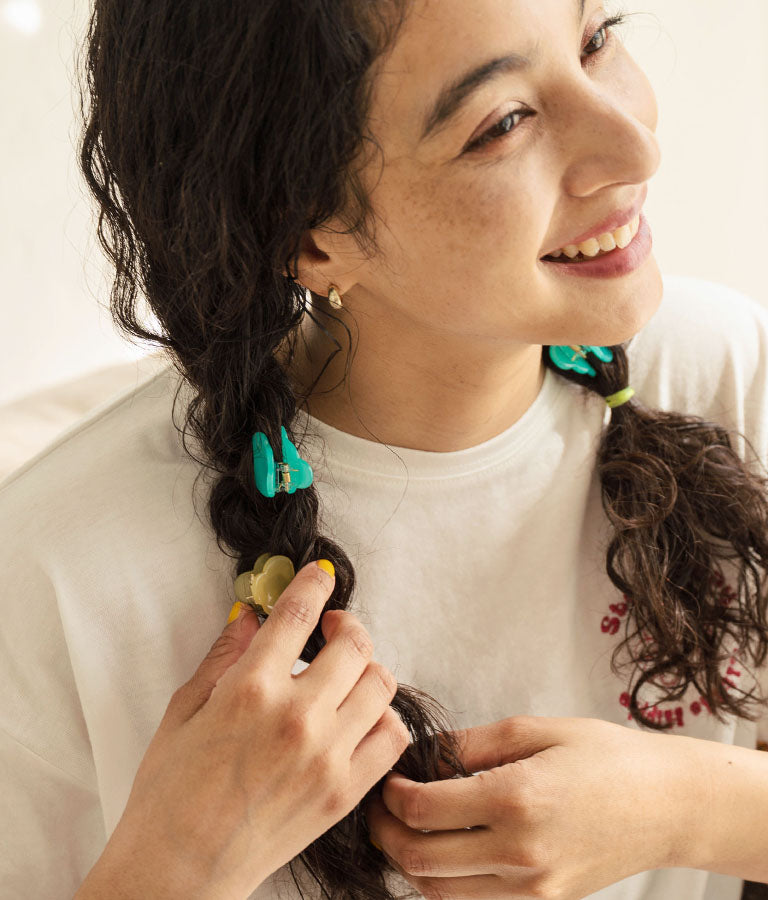 2セット モクモク クリア カラー ミニ ヘア クリップ 859-5944