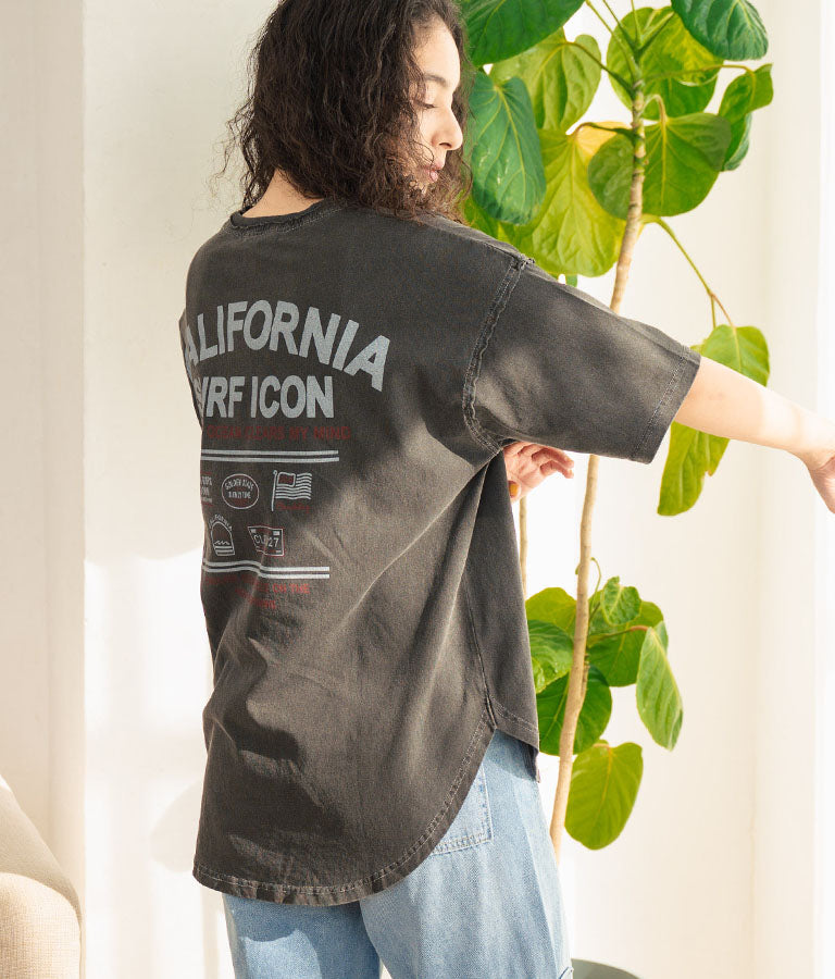 ピグメント加工 カットオフ CALIFORNIA ロゴ Tシャツ 853-5929