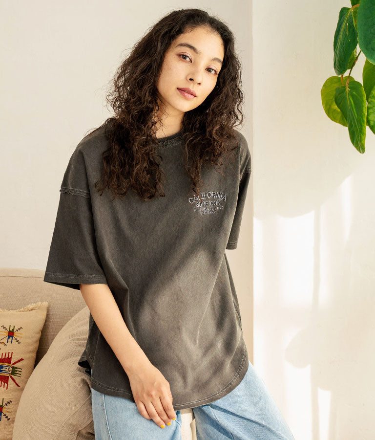 ピグメント加工 カットオフ CALIFORNIA ロゴ Tシャツ 853-5929