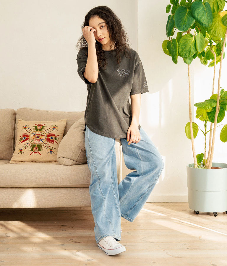 ピグメント加工 カットオフ CALIFORNIA ロゴ Tシャツ 853-5929