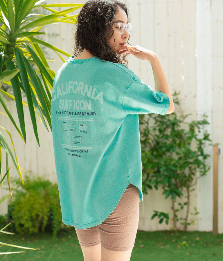 ピグメント加工 カットオフ CALIFORNIA ロゴ Tシャツ 853-5929