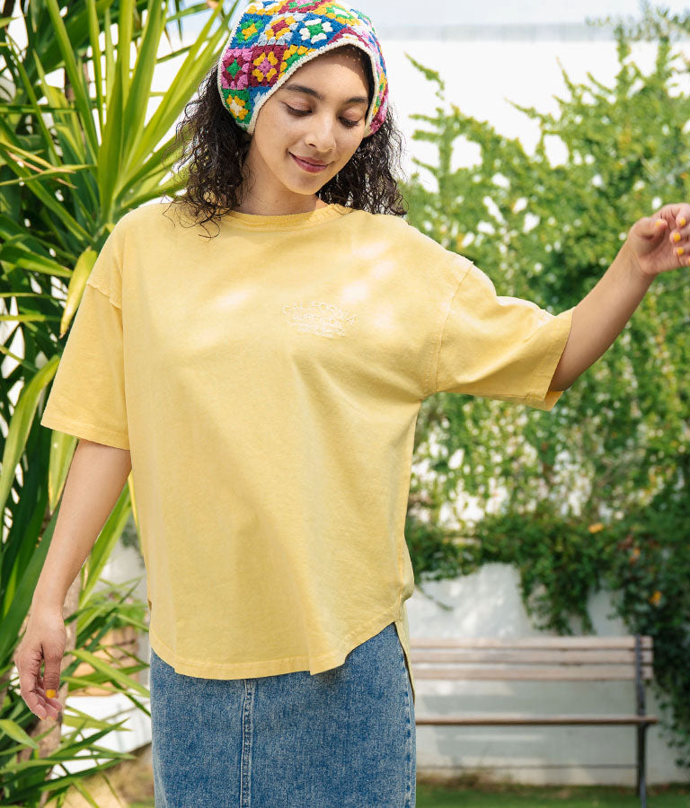 ピグメント加工 カットオフ CALIFORNIA ロゴ Tシャツ 853-5929