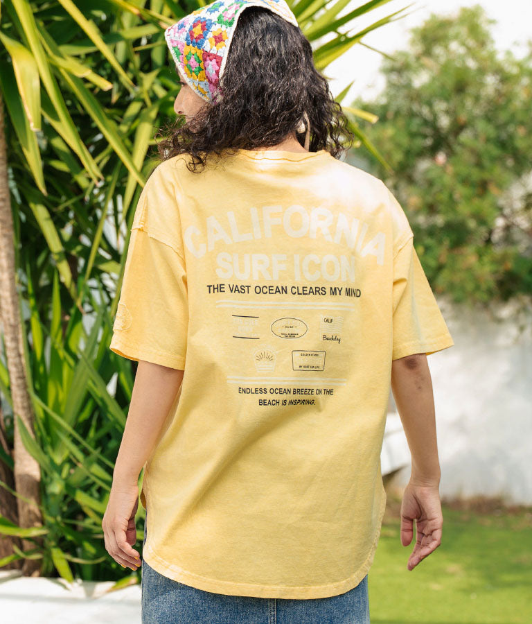 ピグメント加工 カットオフ CALIFORNIA ロゴ Tシャツ 853-5929