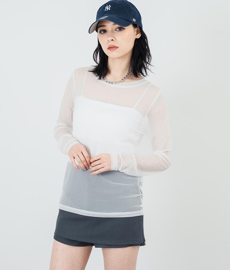 パワーメッシュ クルーネック ロングスリーブ Tシャツ 793-9230