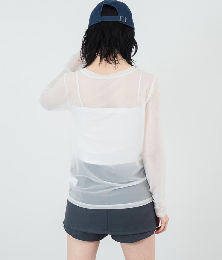 パワーメッシュ クルーネック ロングスリーブ Tシャツ 793-9230