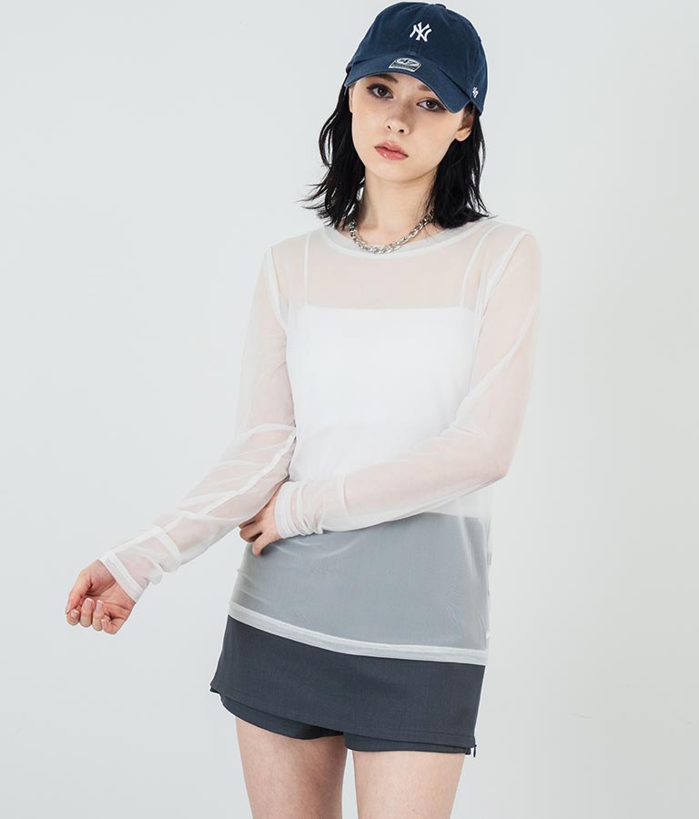 パワーメッシュ クルーネック ロングスリーブ Tシャツ 793-9230