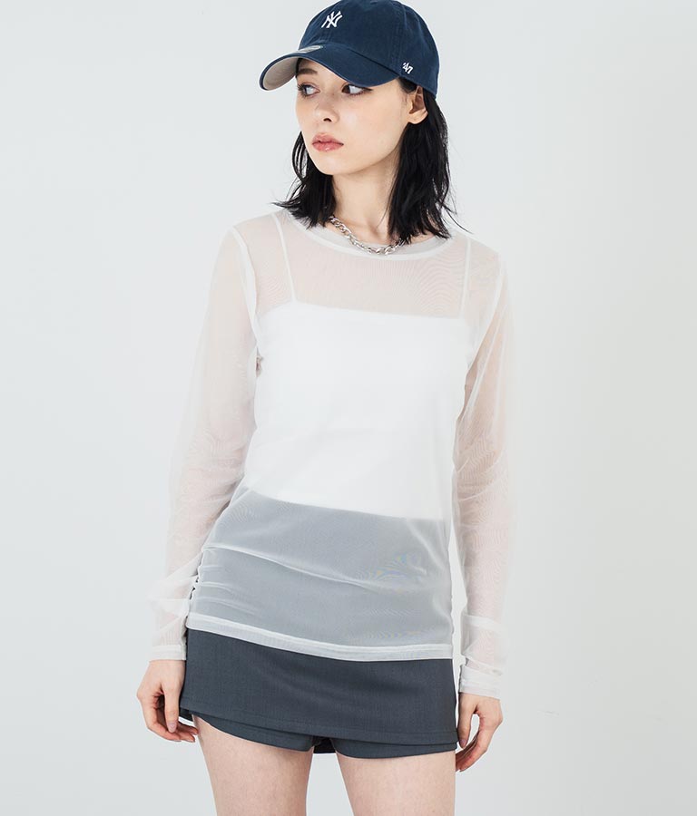 パワーメッシュ クルーネック ロングスリーブ Tシャツ 793-9230