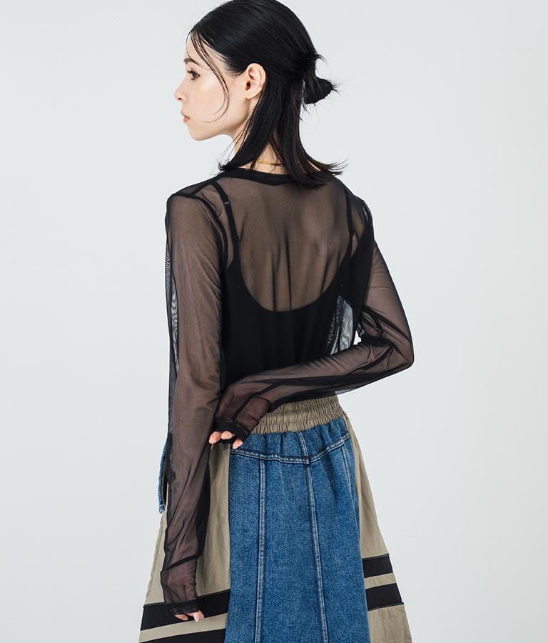 パワーメッシュ クルーネック ロングスリーブ Tシャツ 793-9230