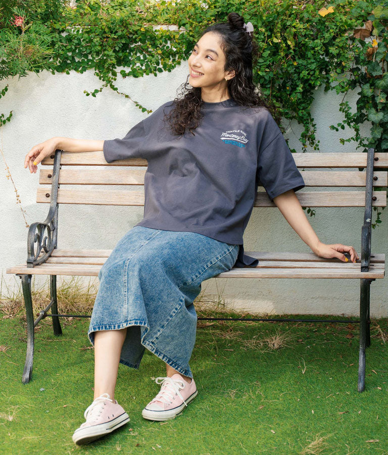SURF ロゴ 刺繍 オーバーサイズ シルエット 半袖 Tシャツ 853-5928