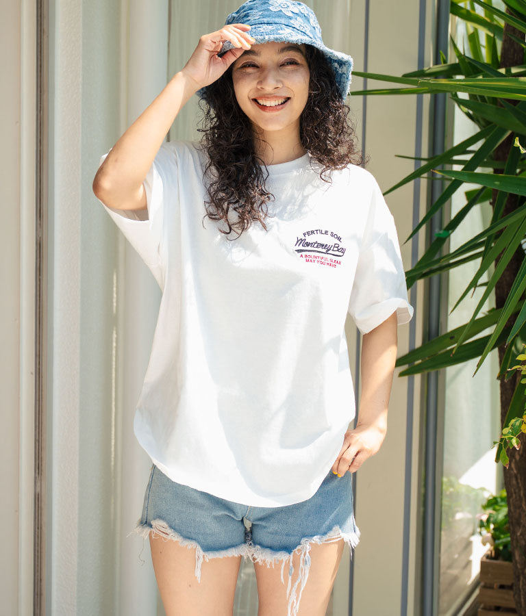 SURF ロゴ 刺繍 オーバーサイズ シルエット 半袖 Tシャツ 853-5928