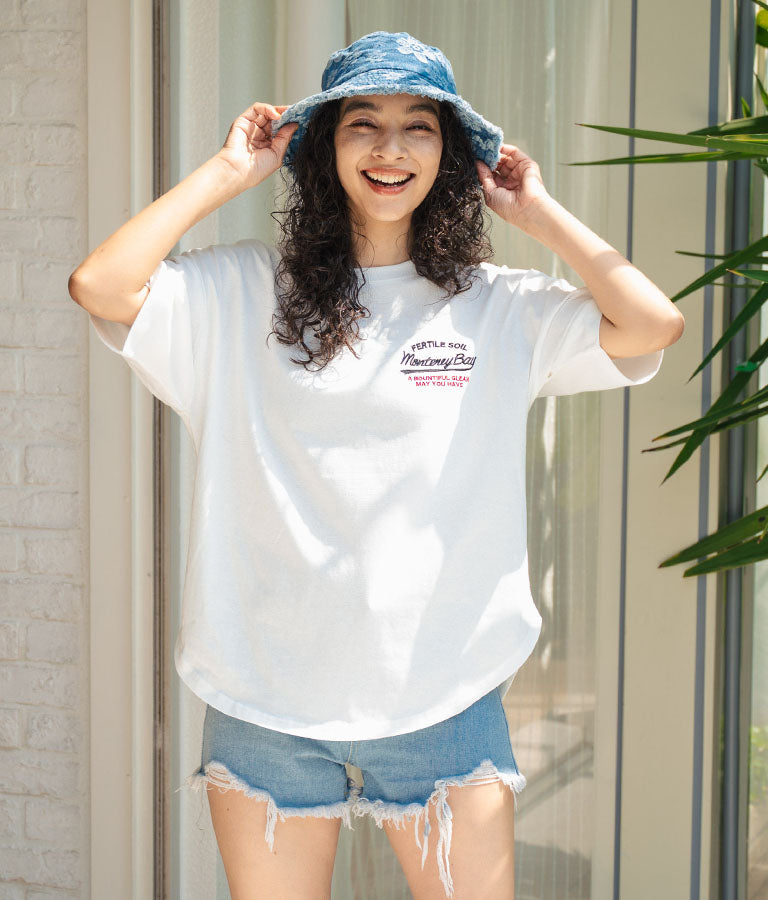 SURF ロゴ 刺繍 オーバーサイズ シルエット 半袖 Tシャツ 853-5928