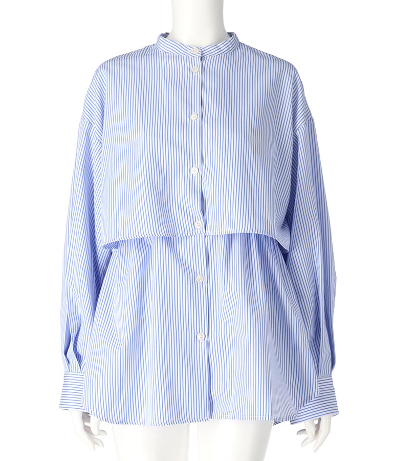 先染め ストライプ フライ ヨーク シャツ ブラウス 793-9233