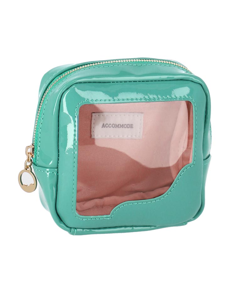 ACCOMMODE ウェーブ エナメル スクエア ポーチ 529-6603