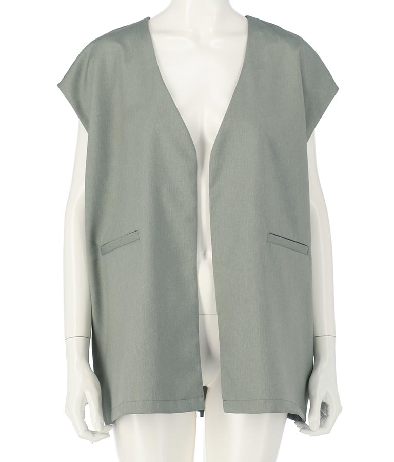 カラーレスショート丈ジレ 364-8696