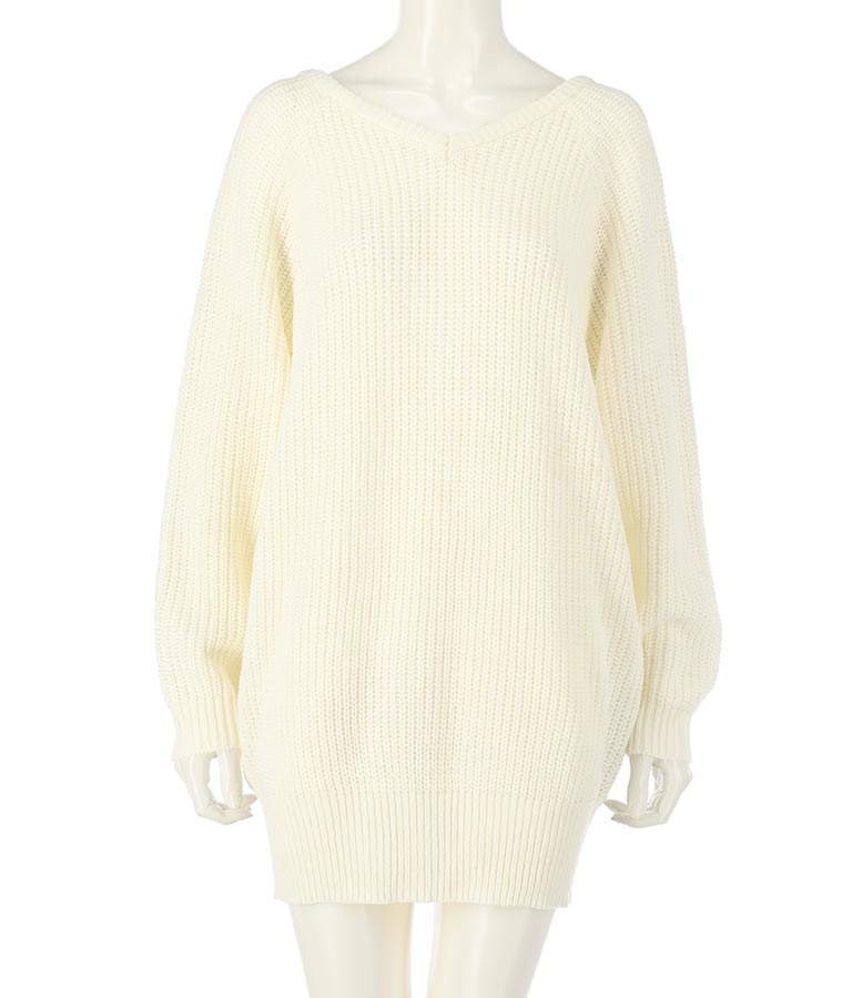 バックスピンドルニットチュニック 793-8580