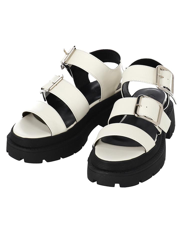 厚底 シルバー バックル サンダル 799-8734