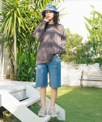 パームツリー サーフプリント ビッグ ロングスリーブ Tシャツ 853-5949