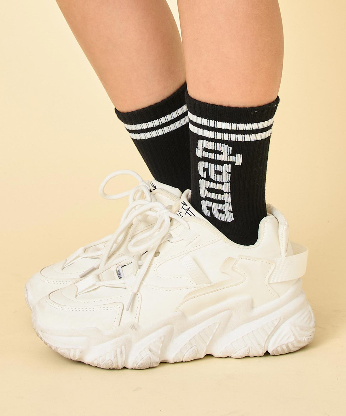 ライン入 ロゴ ソックス 429-3515