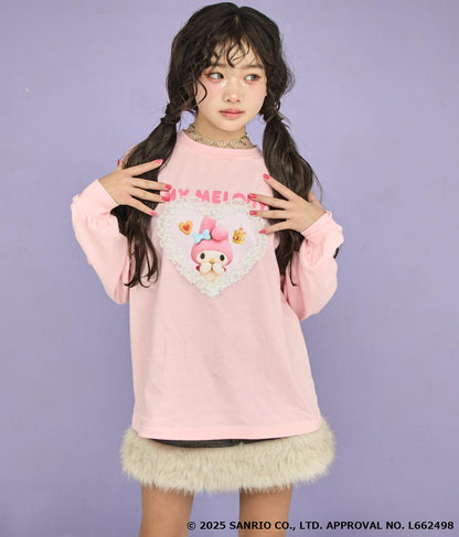 ANAP GiRL ×【 マイメロディ 】ハートフリル オーバー ロンT 913-7870