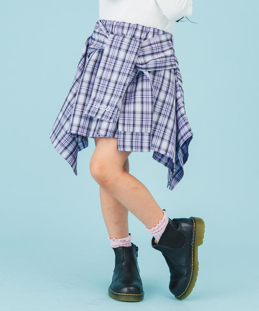 腰巻風 チェック スカート 421-3565
