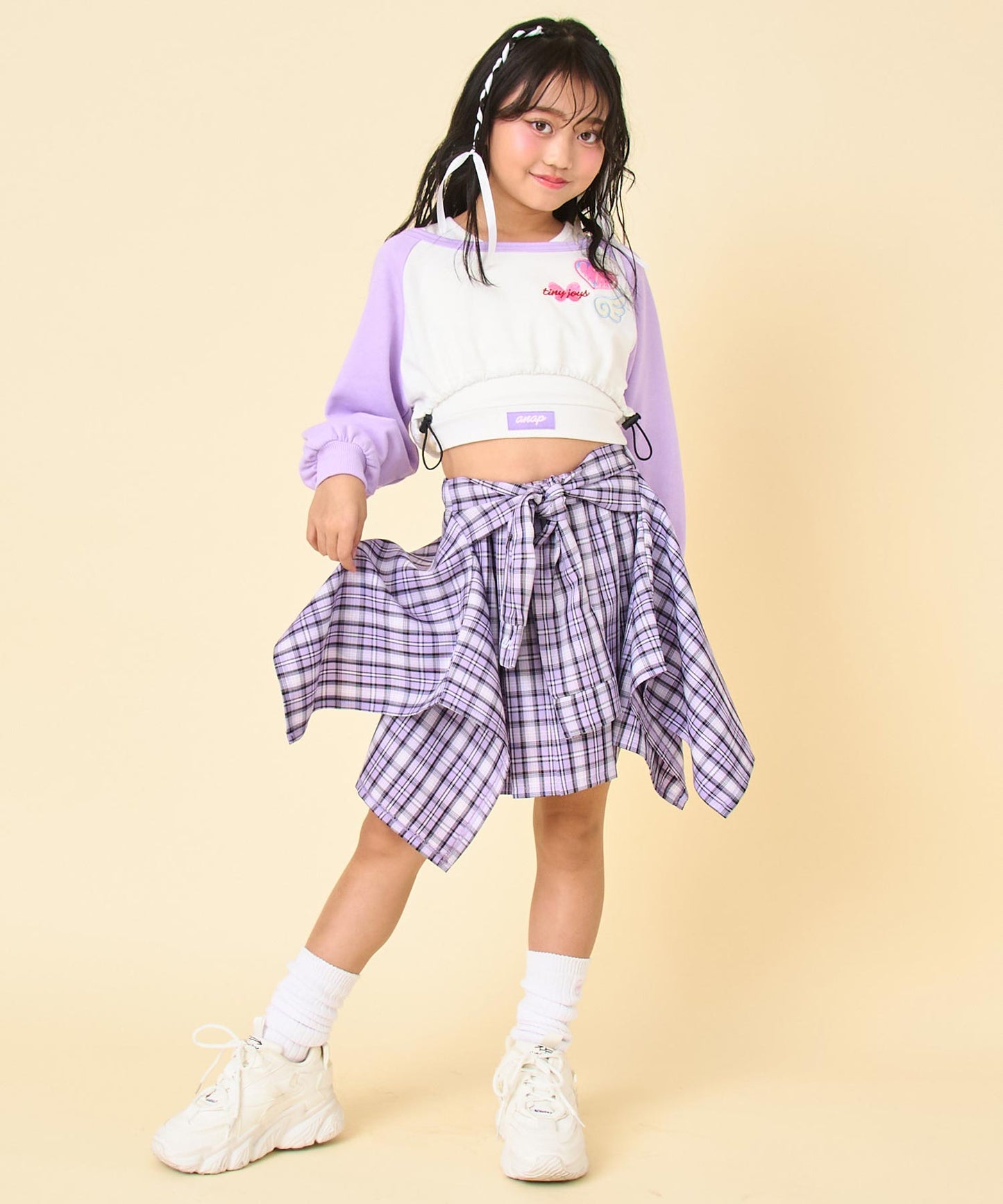 腰巻風 チェック スカート 421-3565