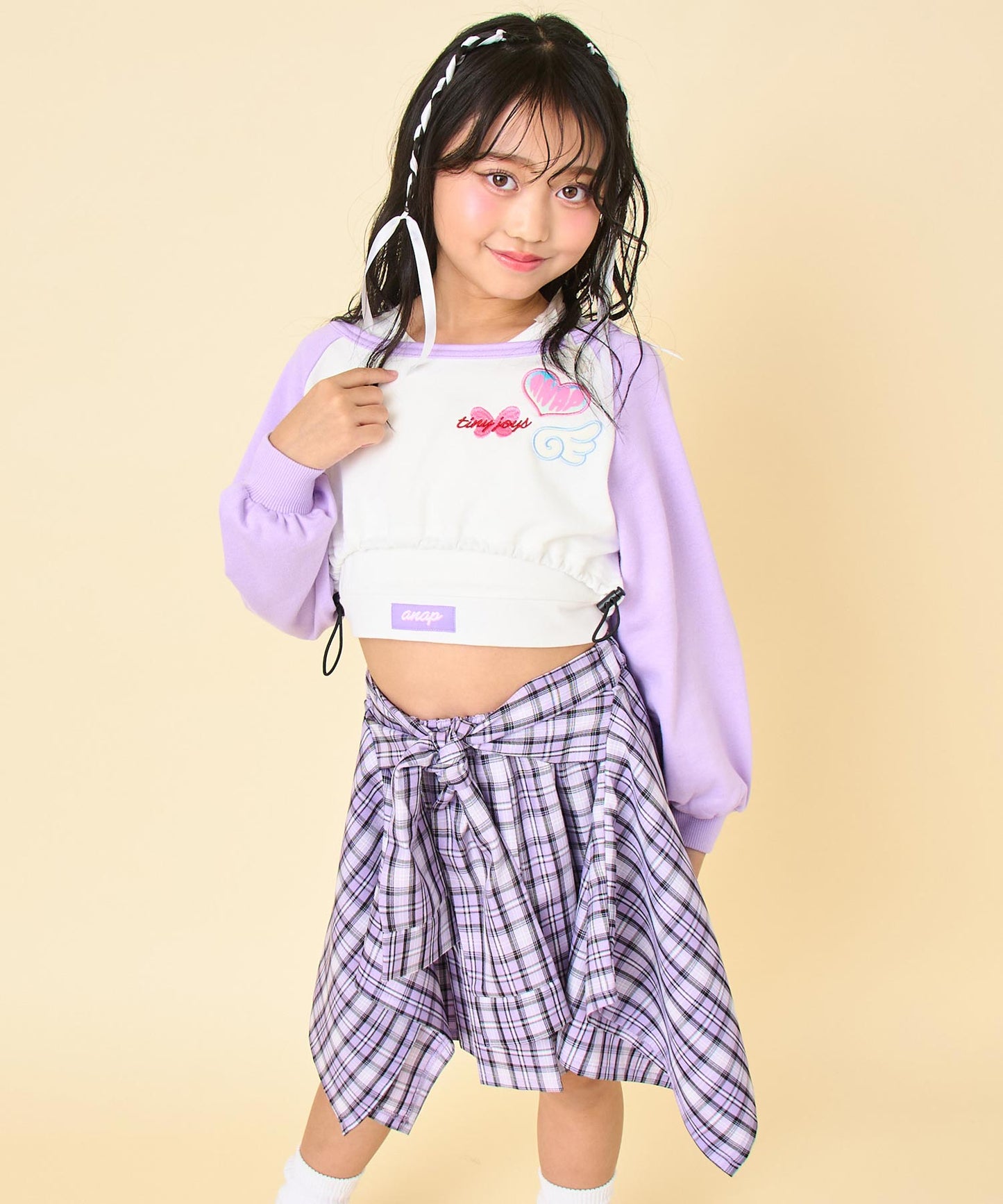 ラベンダー(130サイズ着用/身長：約133cm)