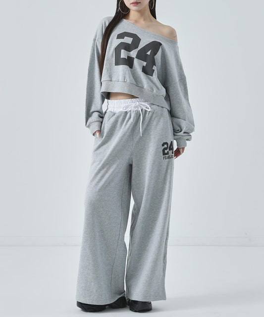 ナンバリング バイカラー スウェット セットアップ 798-9522