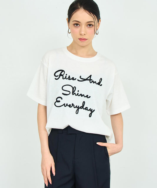 サイドスリット コード刺繍 Tシャツ 793-9333