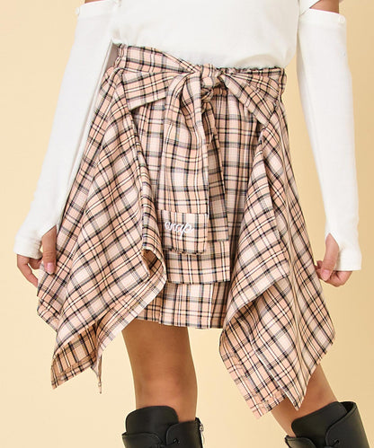 腰巻風 チェック スカート 421-3565