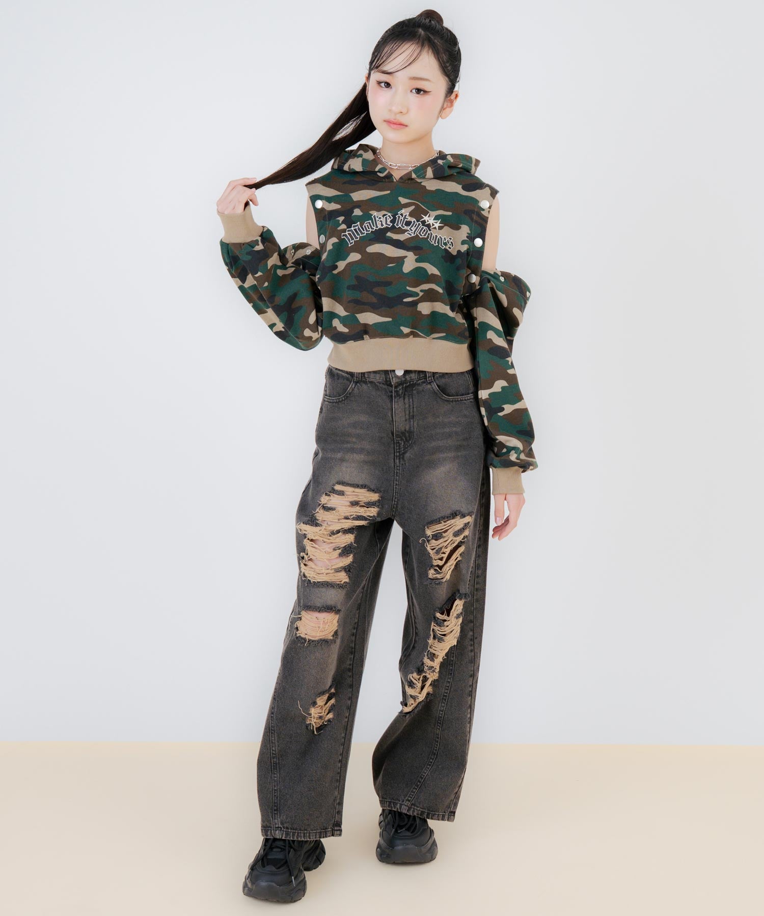 カーキ/150cm(Sサイズ着用)