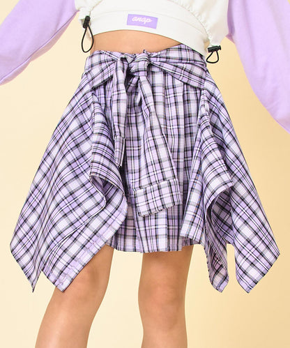 腰巻風 チェック スカート 421-3565