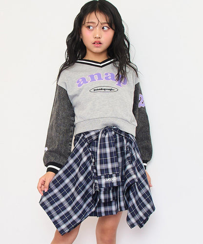 腰巻風 チェック スカート 421-3565