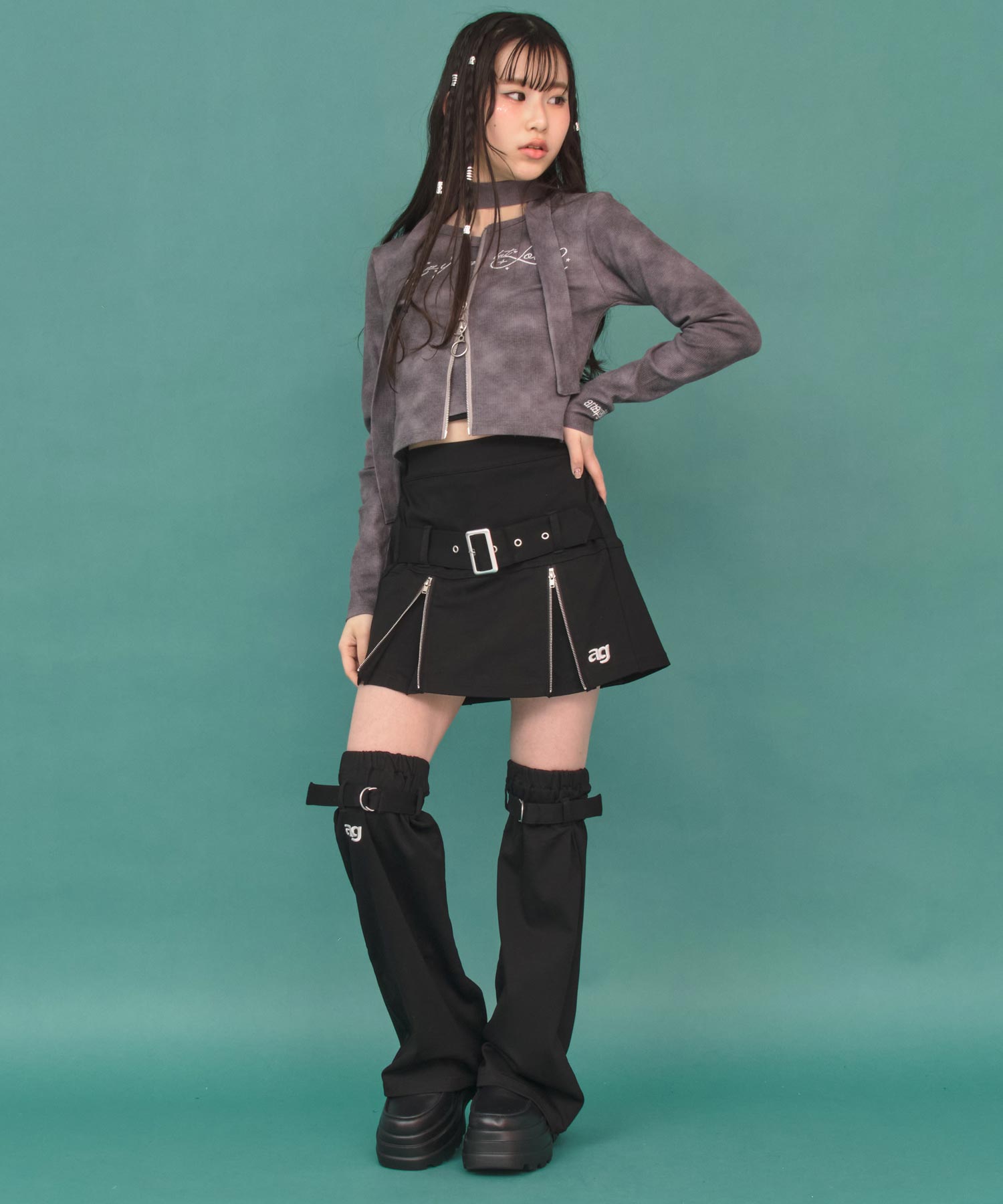 アッシュブラック(Sサイズ着用/身長：約148cm)