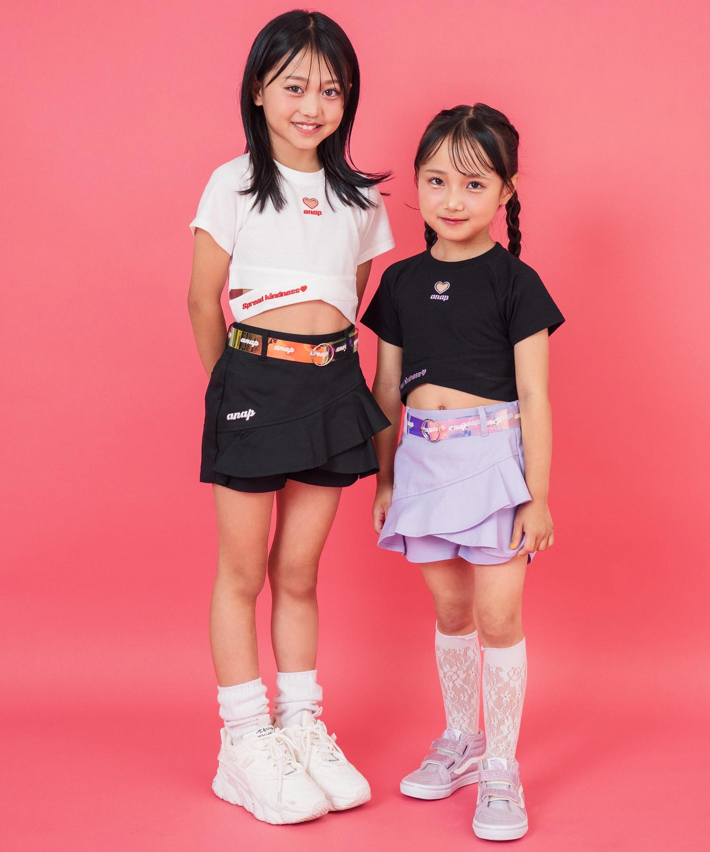 ハートアキ クロス デザイン Tシャツ トップス 423-3410