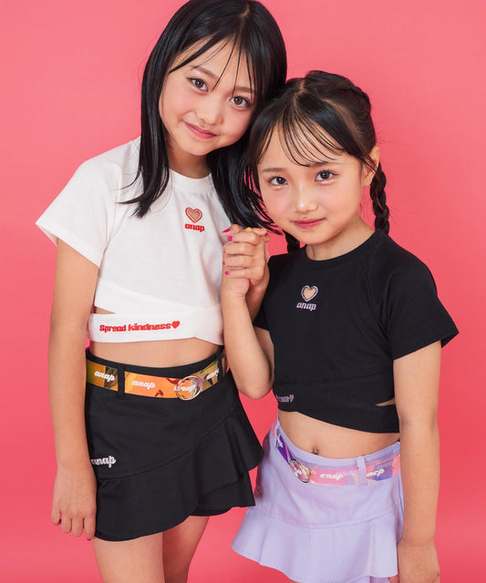 ハートアキ クロス デザイン Tシャツ トップス 423-3410