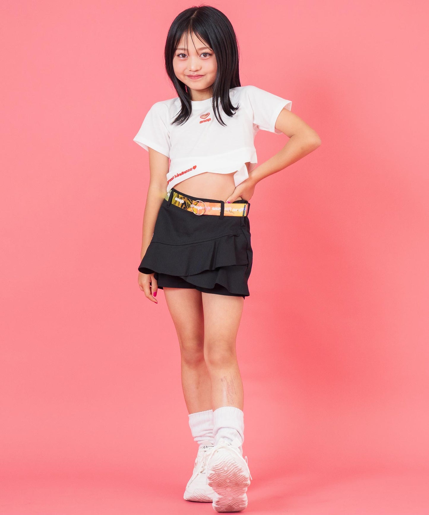 ハートアキ クロス デザイン Tシャツ トップス 423-3410