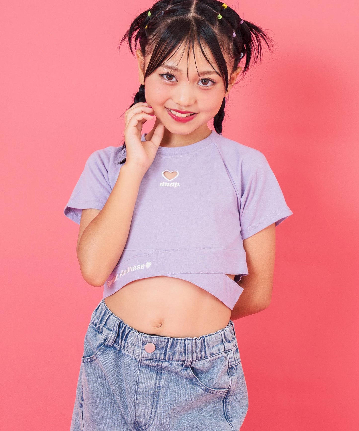 ハートアキ クロス デザイン Tシャツ トップス 423-3410