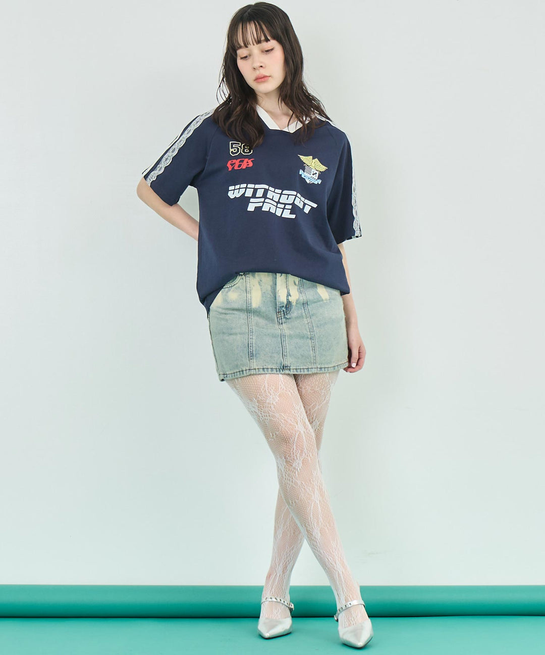 ウォッシュ 加工 デニム ミニ スカート 151-5769