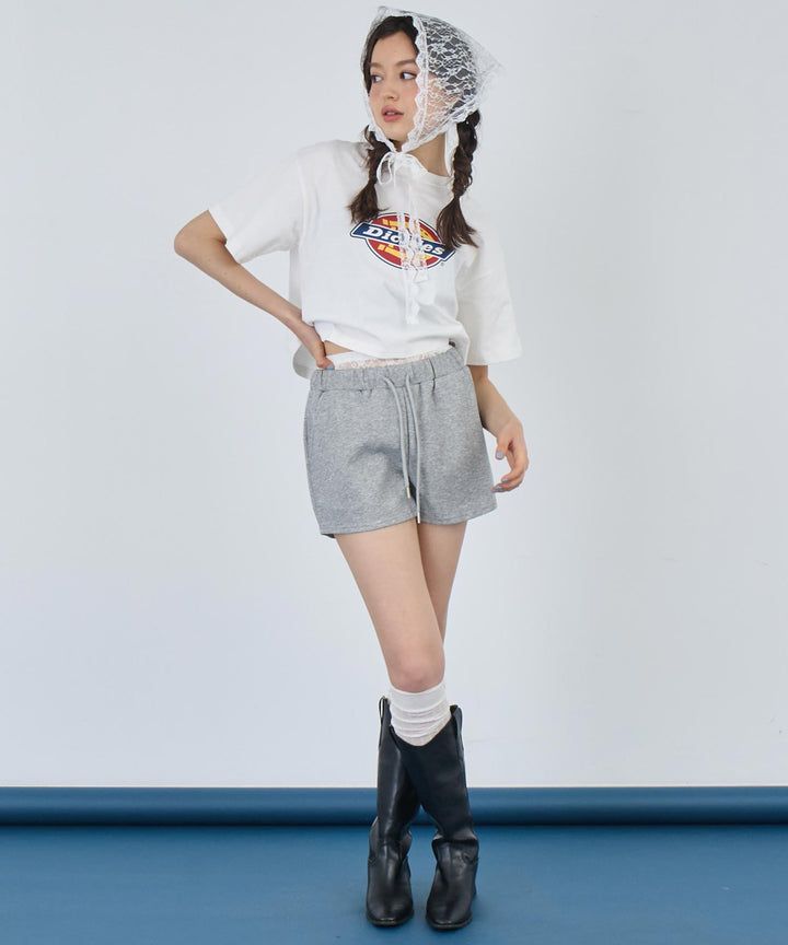 レース レイヤード風 スウェット ショート パンツ 152-5759