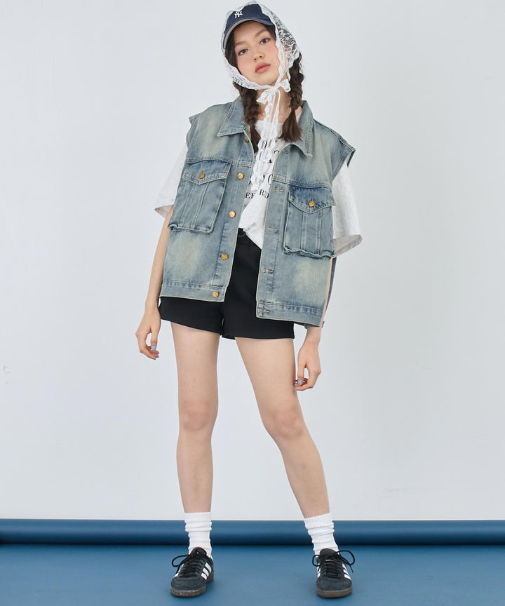 レース レイヤード風 スウェット ショート パンツ 152-5759