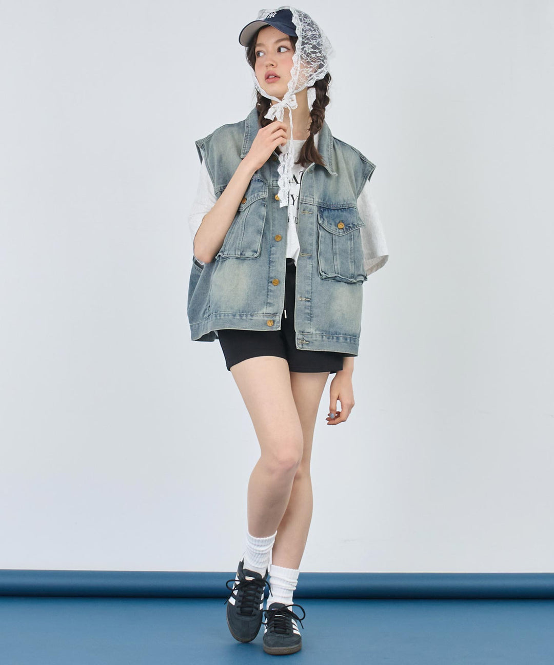 レース レイヤード風 スウェット ショート パンツ 152-5759