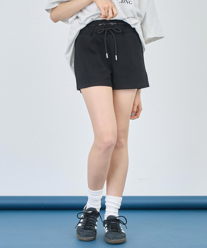 レース レイヤード風 スウェット ショート パンツ 152-5759
