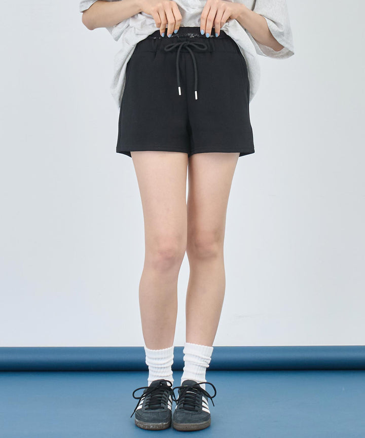 レース レイヤード風 スウェット ショート パンツ 152-5759