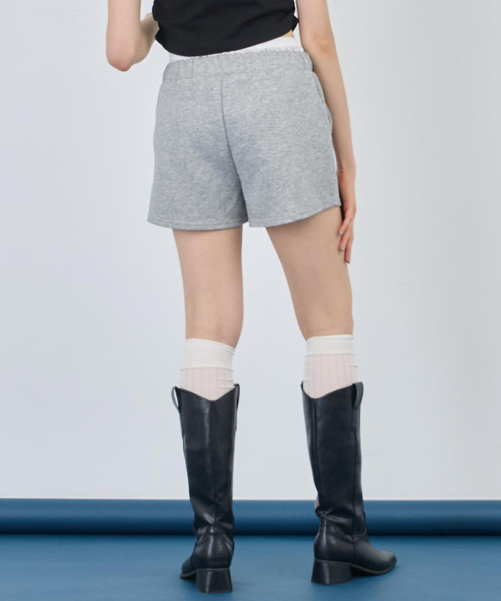 レース レイヤード風 スウェット ショート パンツ 152-5759