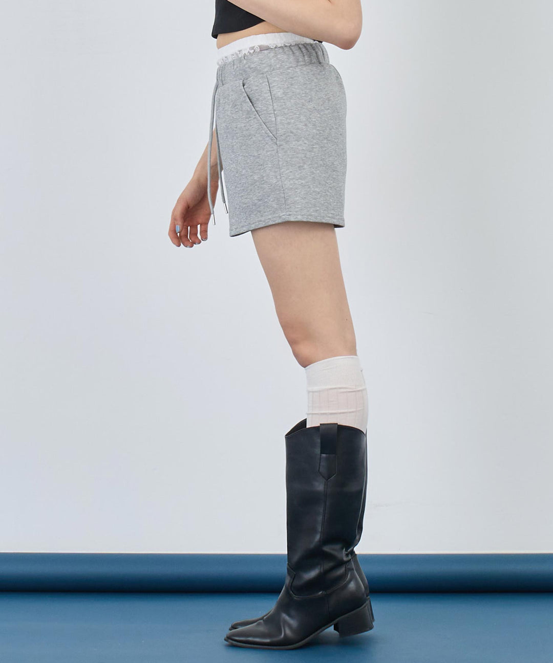 レース レイヤード風 スウェット ショート パンツ 152-5759